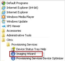 2. In the Provisioning Services Imaging Wizard, enter