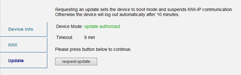 Picture 12: Request update Step 5: The device now switches to Boot Mode.