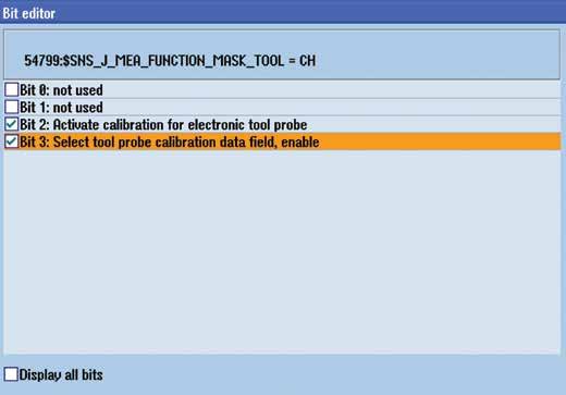 MD 54799 Figure 85 n Tool measuring function mask n Settings for input screen "Tool measure in JOG" Bit 0: not used Bit 1: not used Bit 2: