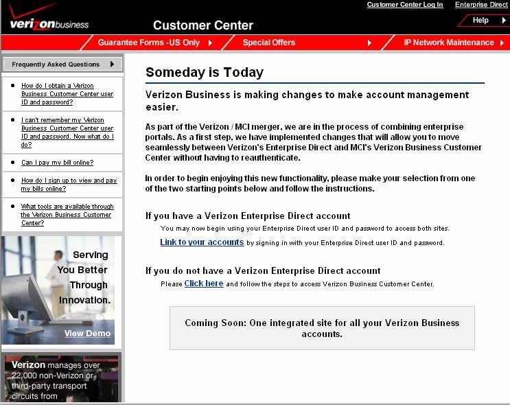 If you do not have a Verizon Enterprise Direct account, please Click here as per screenshot above. Then follow the registration steps.