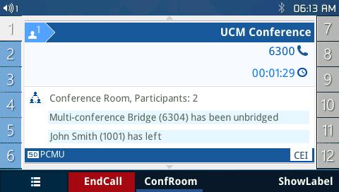 Conference Unbridge MCB Identification Figure 57: Conference Unbridge Figure 58: Conference - MCB Identification Voice Messages (Message Waiting Indicator) A blinking red MWI (Message Waiting