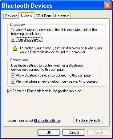 Using Bluetooth 5-45 Figure 5-58 Computer Bluetooth Devices Window 6. On the COM Ports tab, click Add. 7.