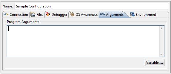 website. The Arguments tab allows the user to enter program arguments as text.
