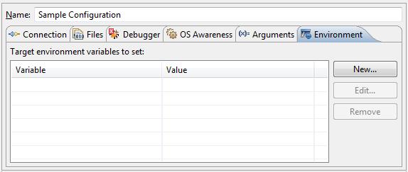DTSL Options 5-15 Figure 5-15: Environment Settings DTSL Options The Debug and Trace Services Layer (DTSL) provides tracing features.