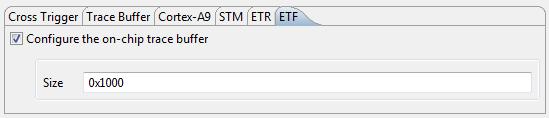 5-20 ETF Settings ETF Settings The ETF tab allows the configuration of the Embedded Trace FIFO(ETF) settings.
