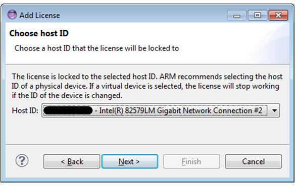 3-6 Activating the License Figure 3-5: Add License - Choose host ID 7.