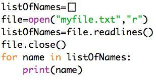 For example, the following code writes a list of items to a text file: To open the file, you create a file object - it needs a filename and a mode.