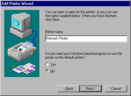 4. Run the Add Printer Wizard. The computer will now launch the Add Printer Wizard, shown below. Follow the on-screen instructions to complete the installation of the printer.