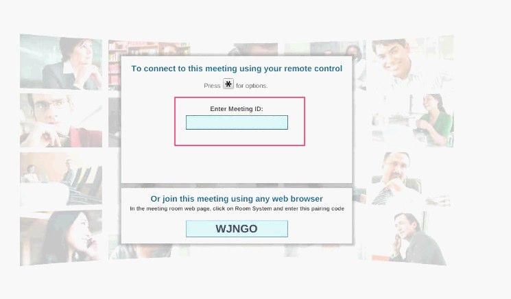 2. To join the meeting: dial 9412567975 from the room system. You should see the Blue Jeans welcome screen come up as below: Figure 11 Blue Jeans In Meeting Welcome Screen 3.
