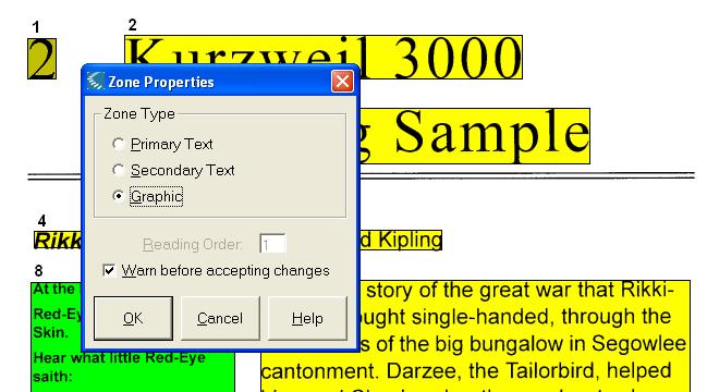 Changing the Reading Order Using the Zone Editor 4.