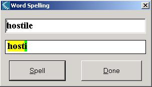 Looking up a Word What You See and Hear: The Word Spelling dialog and Kurzweil 3000 saying the word, and spelling
