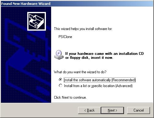 The Found New Hardware Wizard will continue, by presenting the dialog box shown in Figure 4.