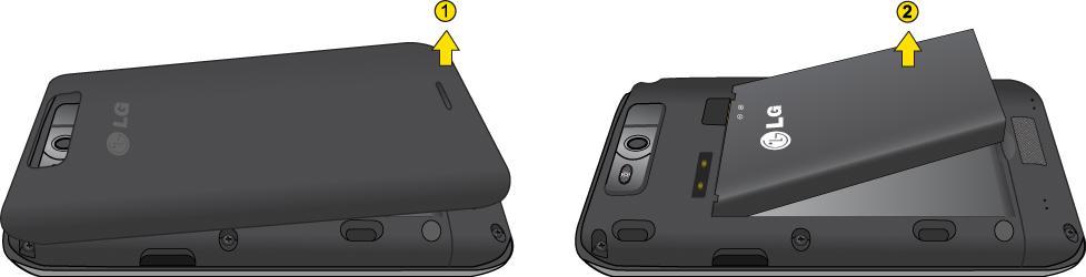 2. Lift the back cover using the fingertip cutout located at the bottom of the cover and remove it. 3. Lift the battery using the fingertip cutout and remove it from the device.