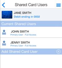 If one user turns the card off, all other users see the card status as Off in their app.
