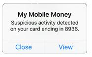 If the fraud monitoring service suspects that a transaction might be fraud, you will receive an alert on your phone.