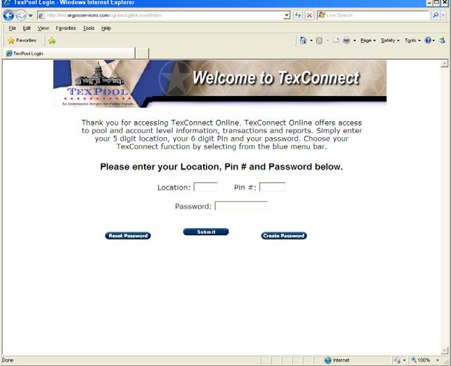 I. Log on TexConnect Online User Guide Above is the logon page. From time to time, this page will contain important reminders and notifications.