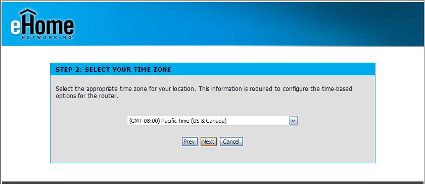 Select your time zone from
