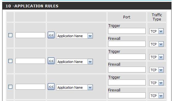 To create an Application rule, check the box to enable the rule, and fill in the required configuration fields. Name: Enter a name for the rule.