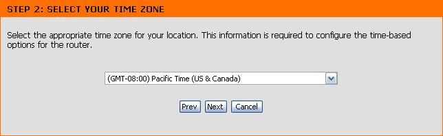 your time zone from the drop-down