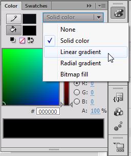 2-16 Adobe Flash Professional CS6: A Tutorial Approach 4. Select the semi-oval shape. 5. Choose the Color button to display the Color panel. 6.