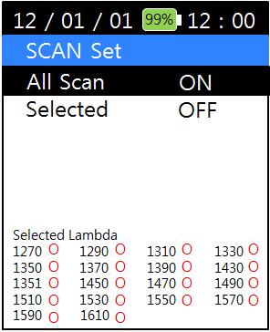 All Scan Press [ENTER] to ON Press [ENTER] to ON O indicates the selected