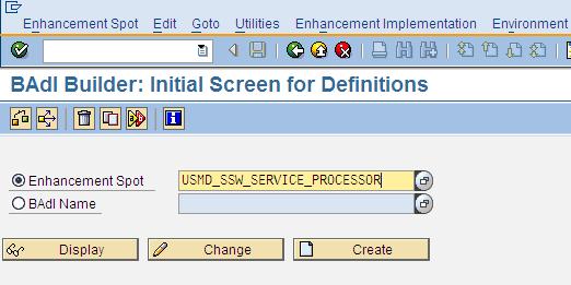 DEFINITION > USMD_SSW_PARA_RESULT_HANDLER Right click on Implementation, and click on Create