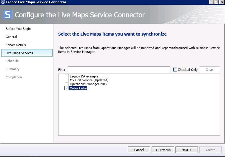 the SCSM management server or at least has access to the Windows temp folder. 7. Select the Live Maps Service you would like to synchronize with Service Manager. 8.