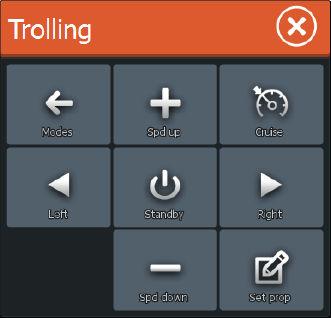 Trolling motor speed control In navigation modes (Heading lock mode, Nav.