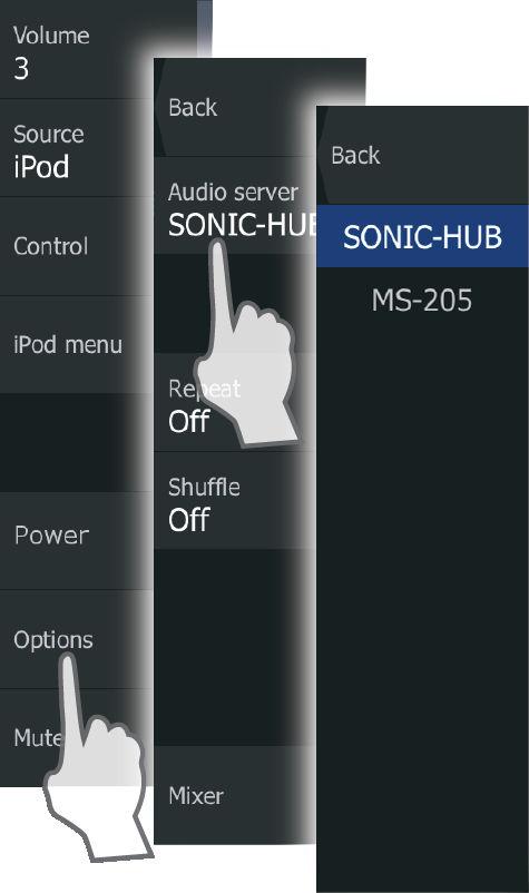 server. If only one of the devices is present, it is the selected Audio server by default. SonicHub 2 A SonicHub 2 connected to the NMEA 2000 network is supported.