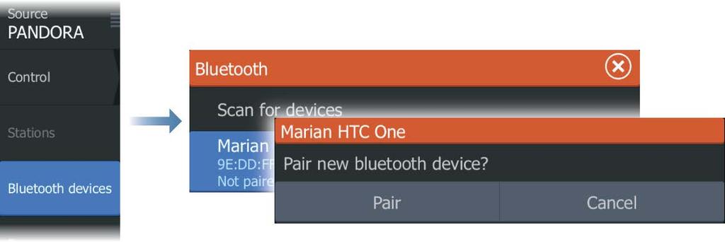The SonicHub 2 connects to the paired device.