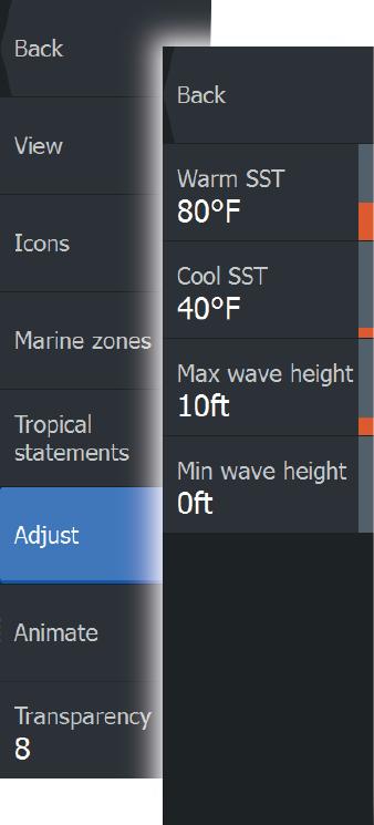 You can select a marine zone on a chart and view its forecast. You can also select a marine zone as your current zone of interest and you will be notified of any weather warnings in that zone.