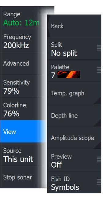 You can select up to 8x zoom from the drop-down menu, using the +/- keys, or the zoom (+ or -) buttons. The range zoom bars on the right side of the display shows the range that is magnified.