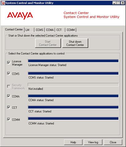 Troubleshooting tips Procedure 1. Log on to the Avaya Contact Center Select server. 2. Click Start > All Programs > Avaya > Contact Center > Common Utilities > System Control and Monitor Utility. 3.