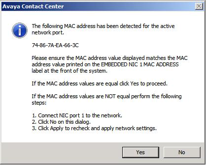 Configuring the server network settings 9. If the Network Configuration utility can detect an