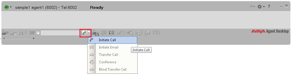 Sending a test email message to the contact center Procedure 1. On the Agent Desktop Action bar menu, click Initiate Call. 2. In the Initiate Call text box, enter the phone number to dial. 3.