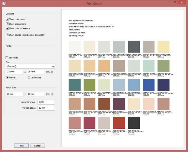 Select all spot colors from the color book (Ctrl+A). 3. Make sure that the Show color accuracy option is enabled with the required color accuracy parameters.