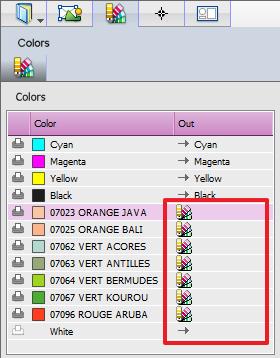 8. Using the spot color exception in job. Spot color exception are automatically used, when the spot color is present in a job on which the CPM is active and for which the exception was entered.