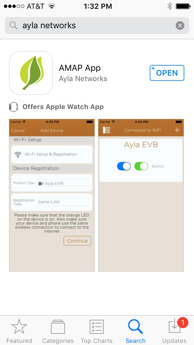 Figure 7 Ayla Networks AMAP App (ios) 3.