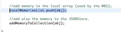3. You may notice that we are also using a local variable to shadow the JSONStore database.