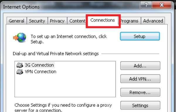 2. Under the Connections tab, click