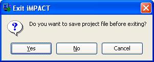 Before you close impact, select File Save Project As Save the configuration under a filename such as decoder_prom.