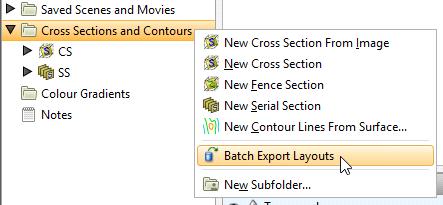 Batch Export Layouts has been moved to the Cross Sections and Contours folder.