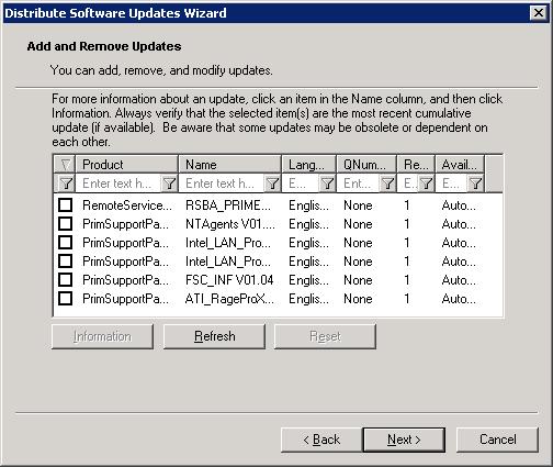 SMS Administrator Console Figure 5: DSUW call In this wizard you mark the components which are to be updated and start
