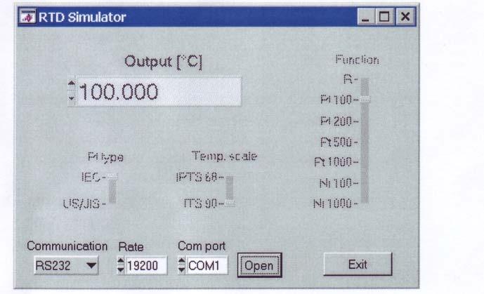 EXE program in the CD. When the simulator program is launched the following control panel is displayed on the screen.