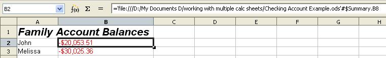 Figure 13: Linked files You will get a good feel for the format of the reference if you look closely at the input line. Based on this line you can create the reference using the keyboard.