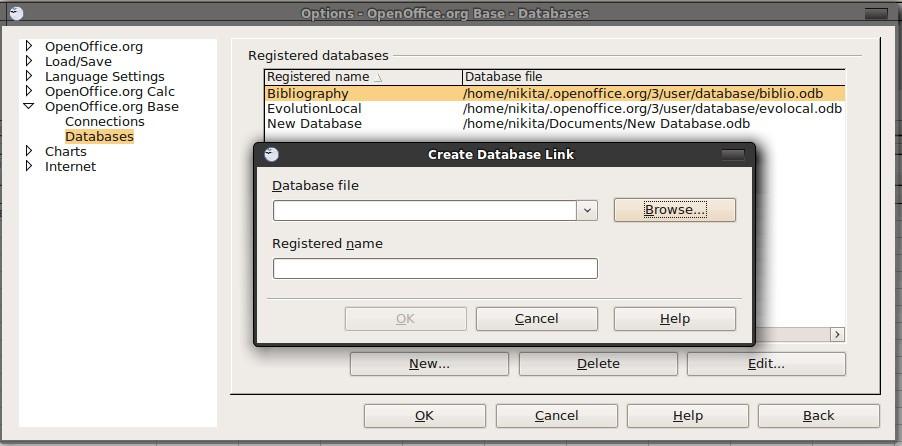 Linking to registered data sources You can access a variety of databases and other data sources and link them into Calc documents. First you need to register the data source with OpenOffice.org.