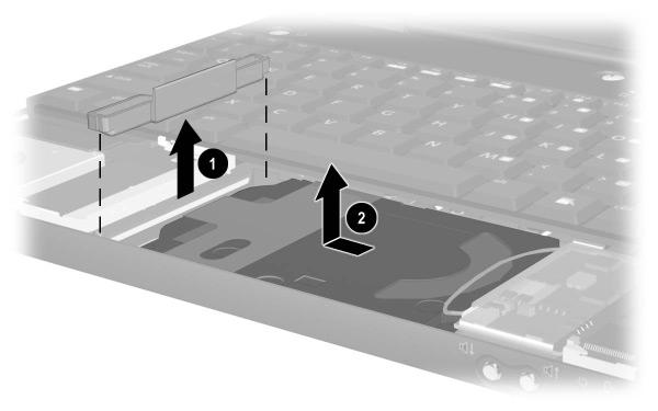 Removal and Replacement Procedures 3. Remove the hard drive spacer 1 from the base enclosure (Figure 5-15).