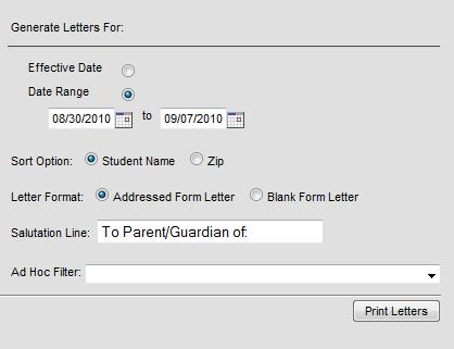 where the next field is needed, open the Campus Field window again and select the next field 4. Select the appropriate Campus Sub-Reports to include in the letter.
