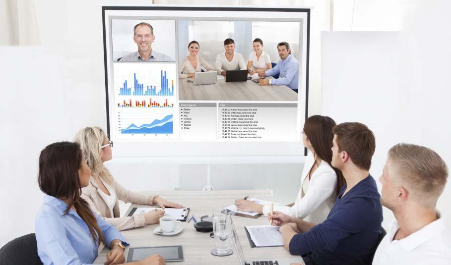 Video Conferencing Video conferencing is two-way interactive communication delivered using telephone or Internet technologies that allows people at different locations to come together for a meeting.