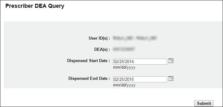 RxSentry Queries Prescriber DEA Query This function allows you to use your prescriber DEA number to view your prescribing history for a specified timeframe.